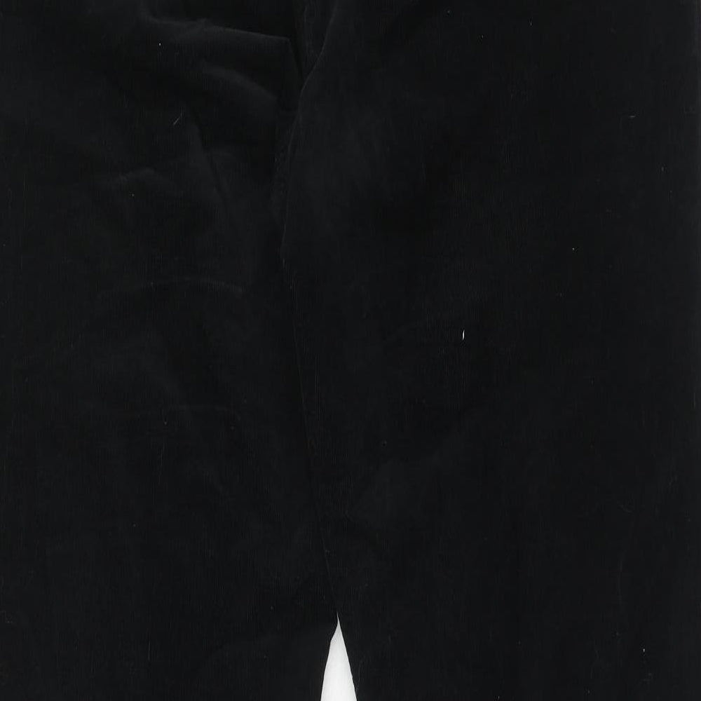 marks and' Womens Black Cotton Trousers Size 20 Regular Zip