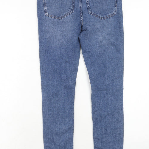 Marks and Spencer Womens Blue Cotton Skinny Jeans Size 6 Regular Zip