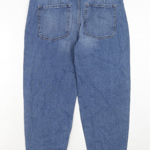 Per Una Womens Blue Cotton Mom Jeans Size 16 Regular Zip