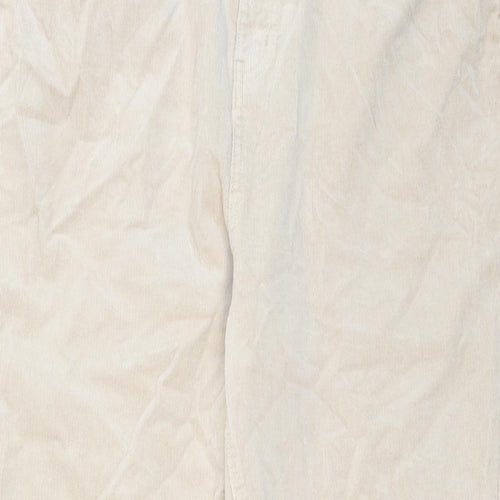 Marks and Spencer Womens Beige Cotton Trousers Size 20 Regular Zip
