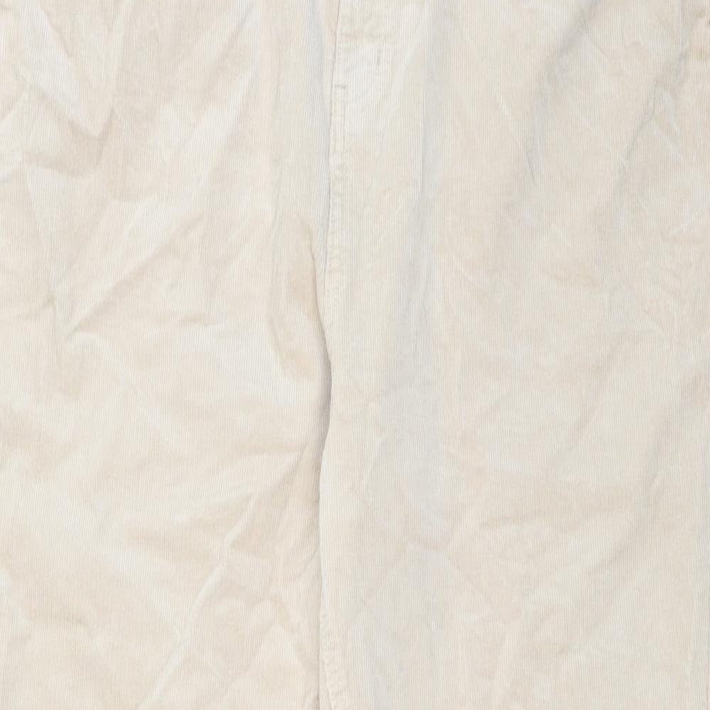 Marks and Spencer Womens Beige Cotton Trousers Size 20 Regular Zip