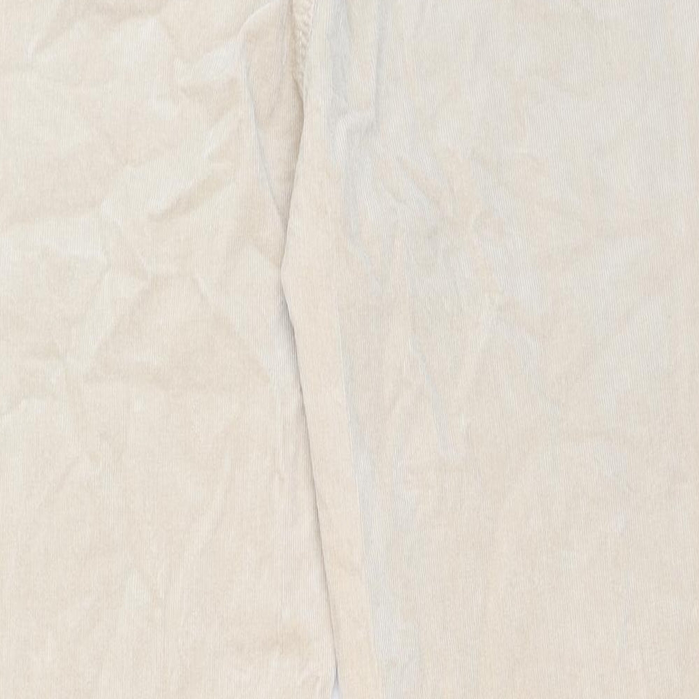 Marks and Spencer Womens Beige Cotton Trousers Size 20 Regular Zip
