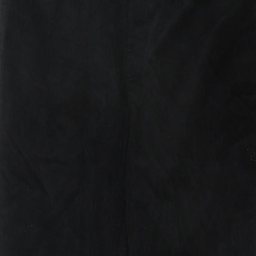 Marks and Spencer Womens Black Cotton Trousers Size 16 Regular Zip
