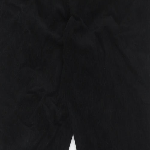 Marks and Spencer Womens Black Cotton Trousers Size 16 Regular Zip