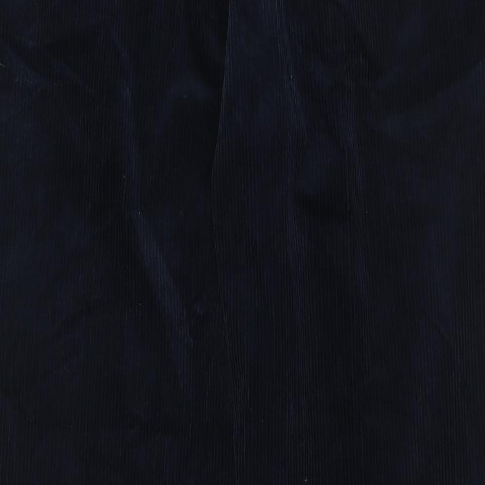 Marks and Spencer Mens Blue Cotton Trousers Size 38 in L29 in Regular Zip