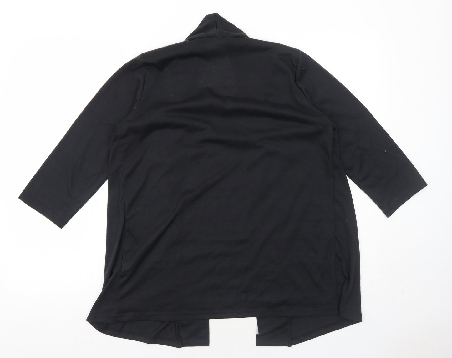 Gabriella Vicenza Womens Black Polyester Basic Blouse Size 10 Round Neck