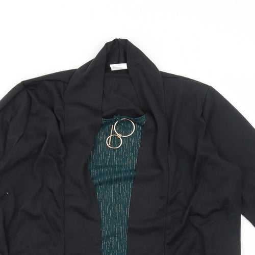 Gabriella Vicenza Womens Black Polyester Basic Blouse Size 10 Round Neck