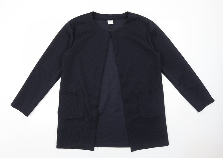 Gabriella Vicenza Womens Blue Jacket Blazer Size 10 Hook & Eye