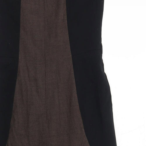 NEXT Womens Black Colourblock Polyester Trapeze & Swing Size 12 Round Neck Zip
