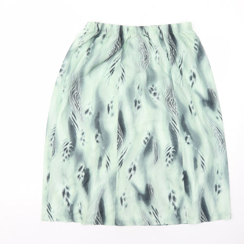 Slimma Womens Green Geometric Polyester Swing Skirt Size 18