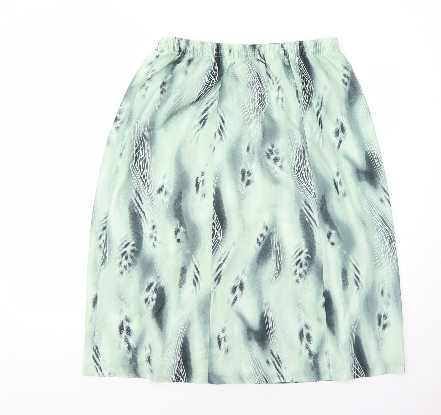 Slimma Womens Green Geometric Polyester Swing Skirt Size 18