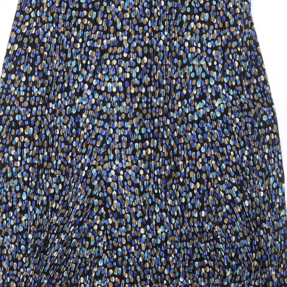 Julipa Womens Black Geometric Polyester Swing Skirt Size 16