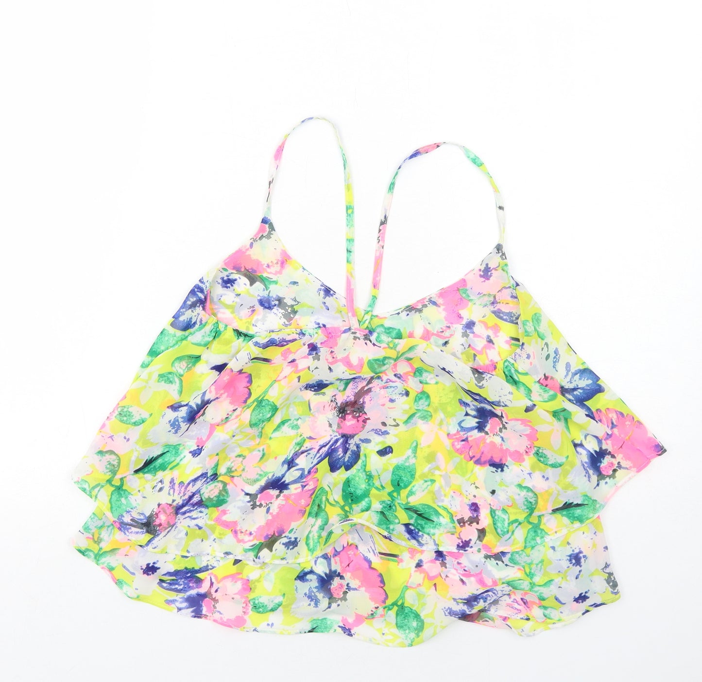 Vera&Lucy Womens Multicoloured Fair Isle Polyester Camisole Tank Size S Round Neck