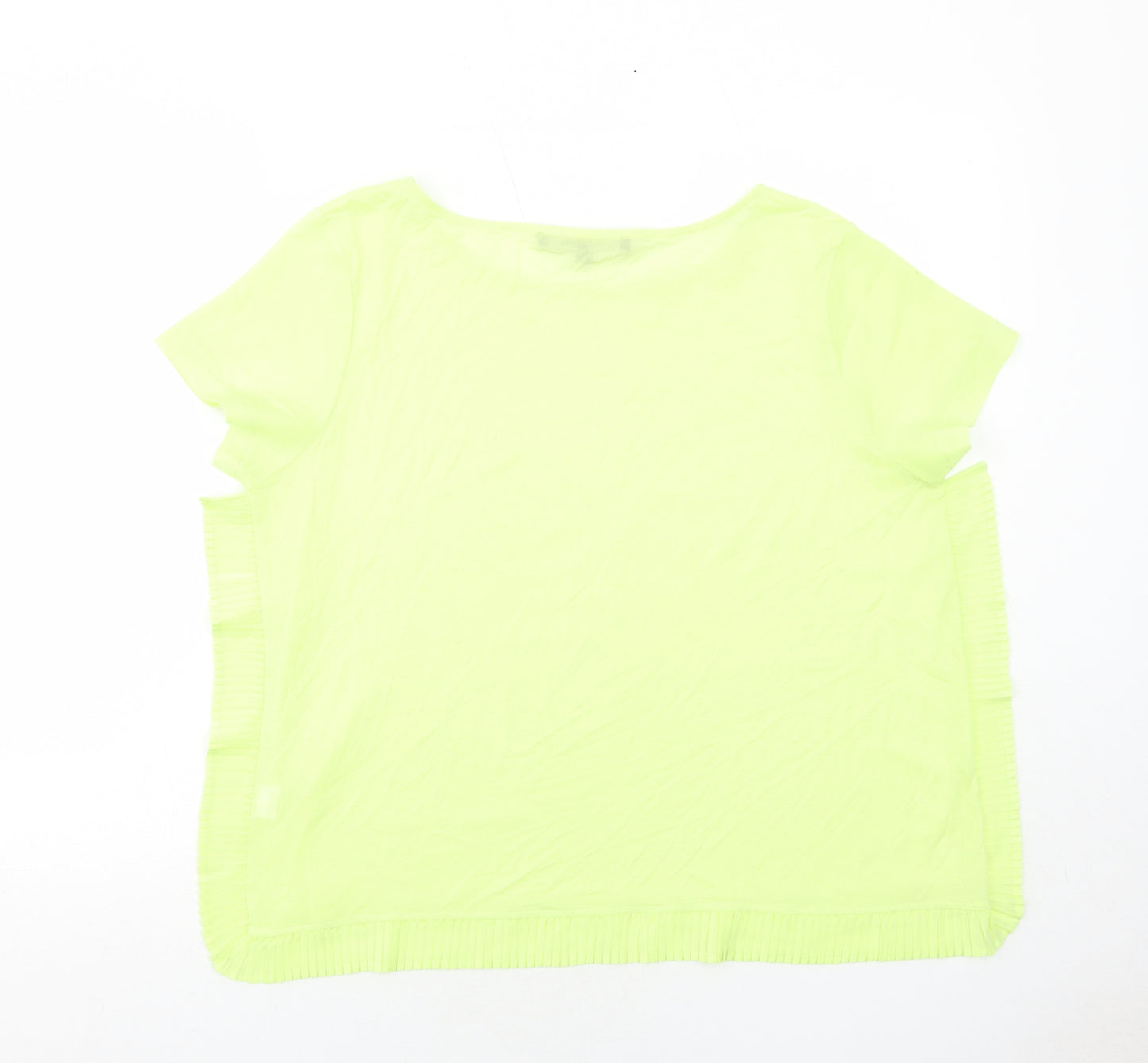 French Connection Womens Yellow Polyester Basic Blouse Size XL Round Neck