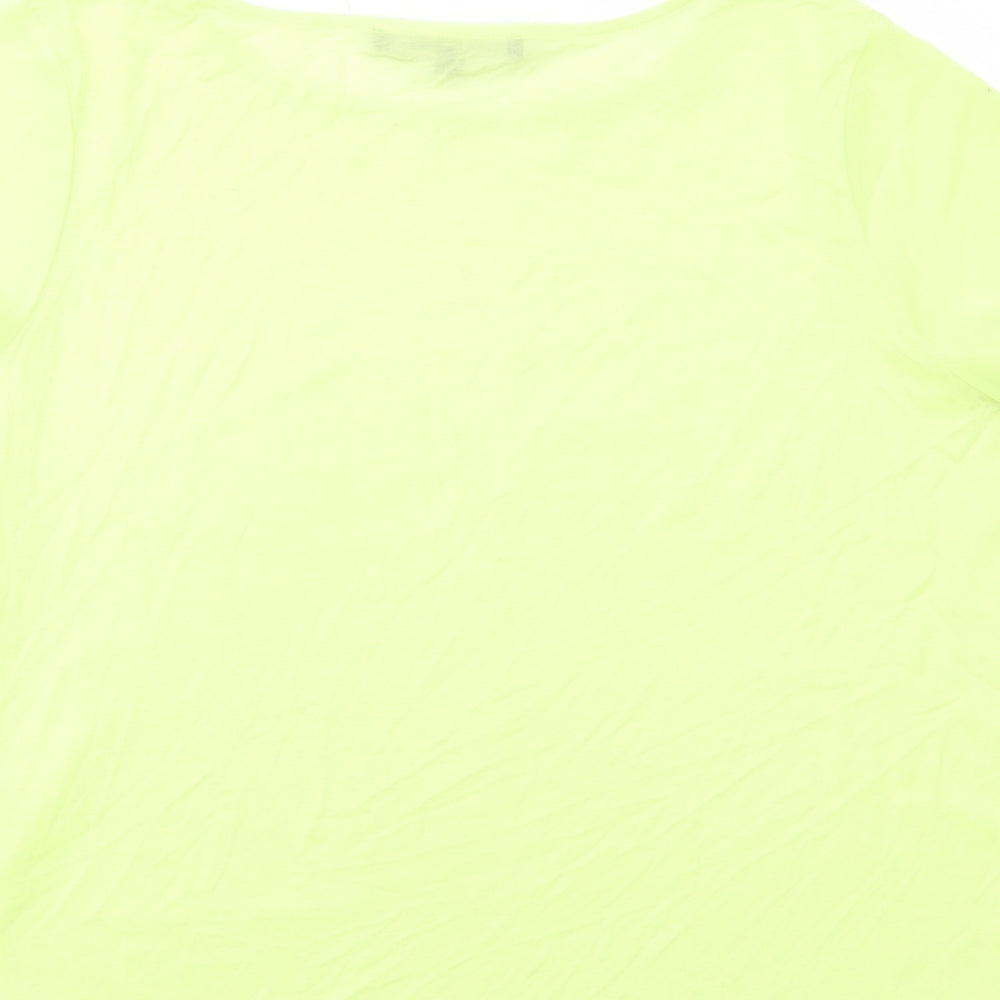 French Connection Womens Yellow Polyester Basic Blouse Size XL Round Neck