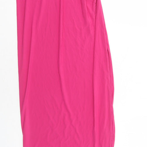 PRETTYLITTLETHING Womens Pink Polyester Peasant Skirt Size 10