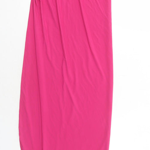 PRETTYLITTLETHING Womens Pink Polyester Peasant Skirt Size 10