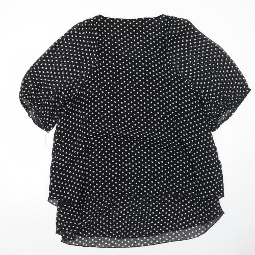 Off the Record Womens Black Geometric Polyester Skater Dress Size 8 Round Neck Pullover