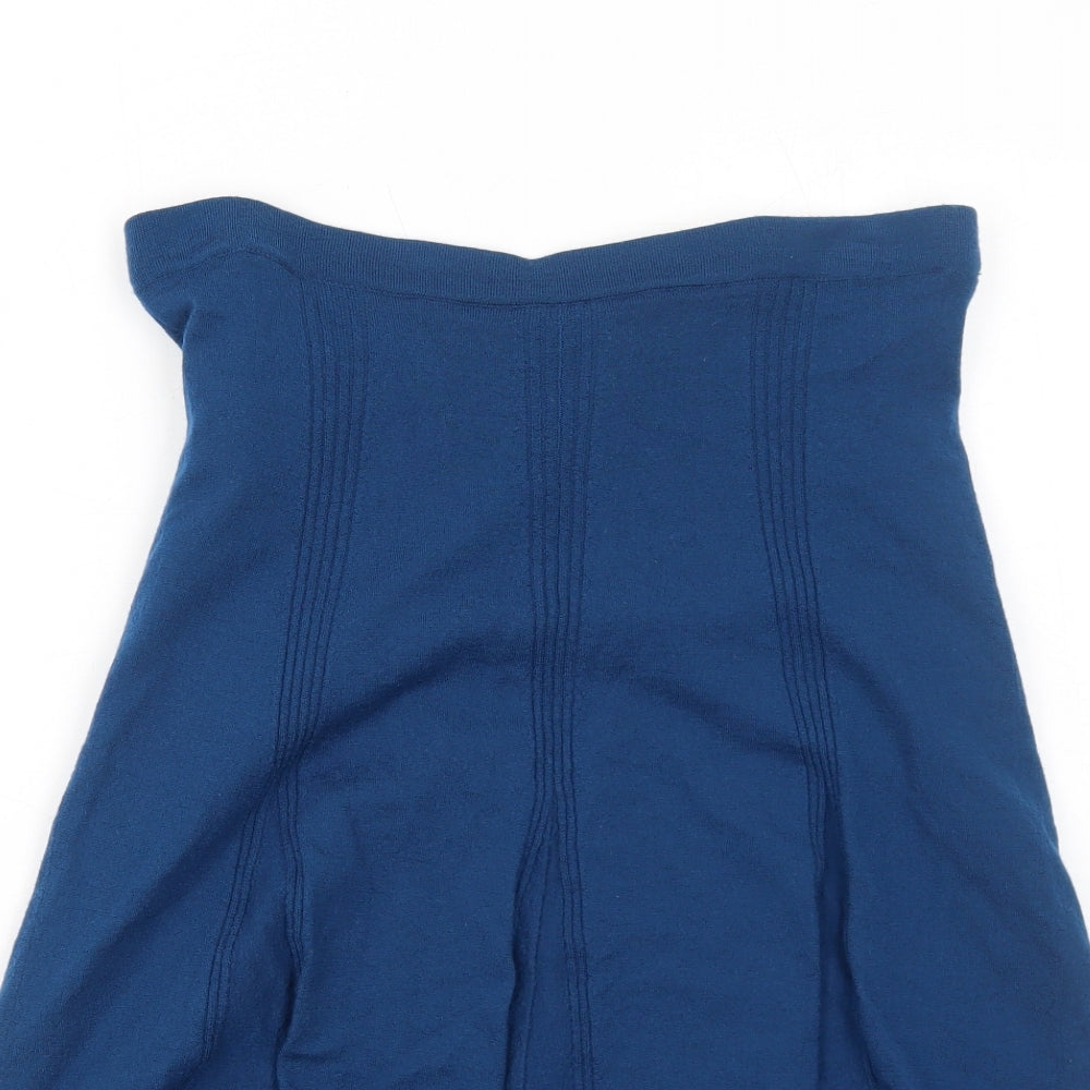 EAST Womens Blue Wool Swing Skirt Size M