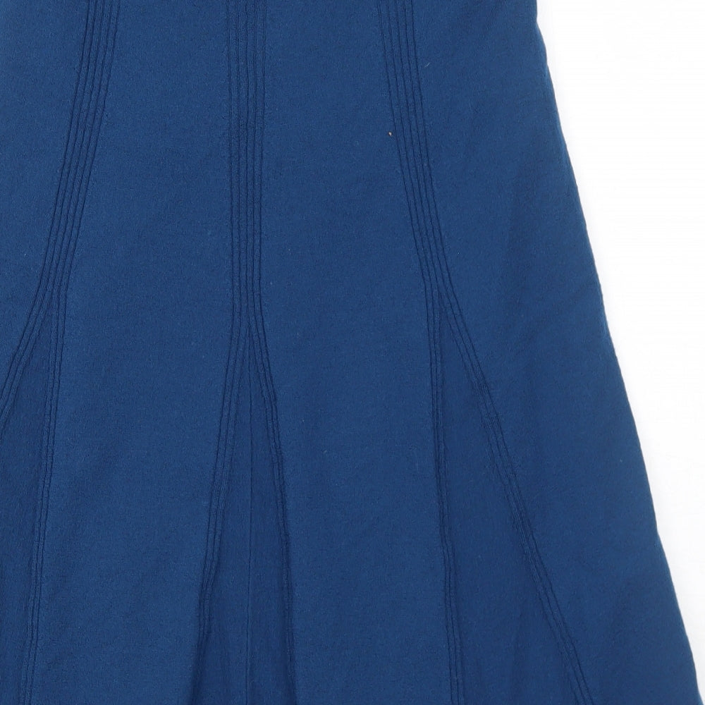 EAST Womens Blue Wool Swing Skirt Size M