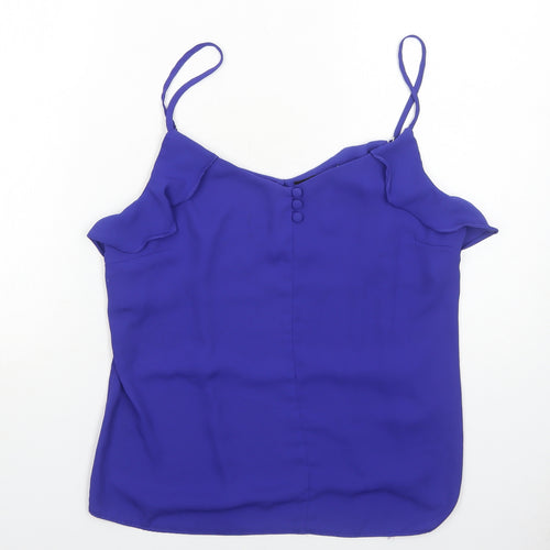 Dorothy Perkins Womens Blue Polyester Basic Tank Size 16 V-Neck