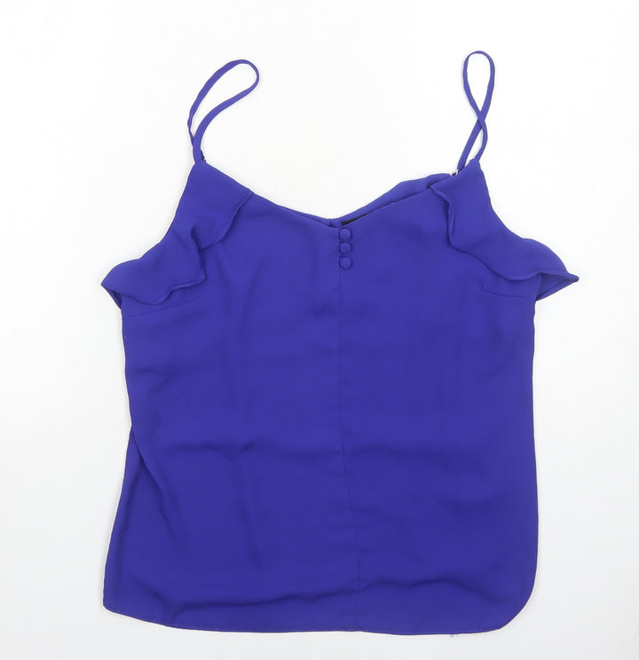 Dorothy Perkins Womens Blue Polyester Basic Tank Size 16 V-Neck
