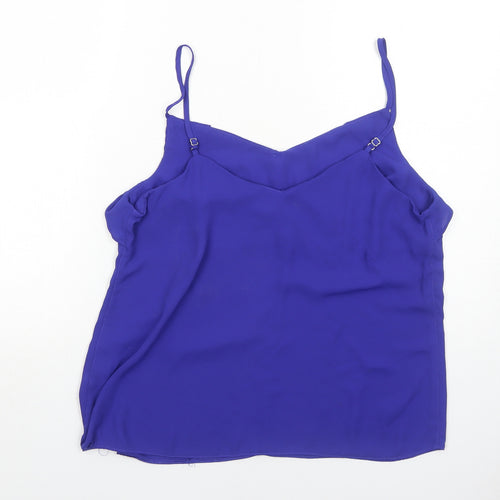 Dorothy Perkins Womens Blue Polyester Basic Tank Size 16 V-Neck