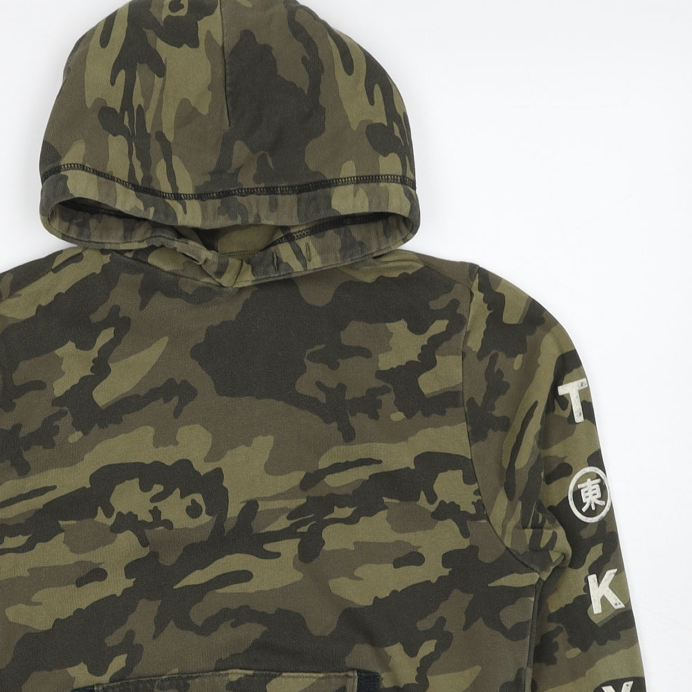 NEXT Boys Green Camouflage Cotton Pullover Hoodie Size 14 Years Pullover - Tokyo