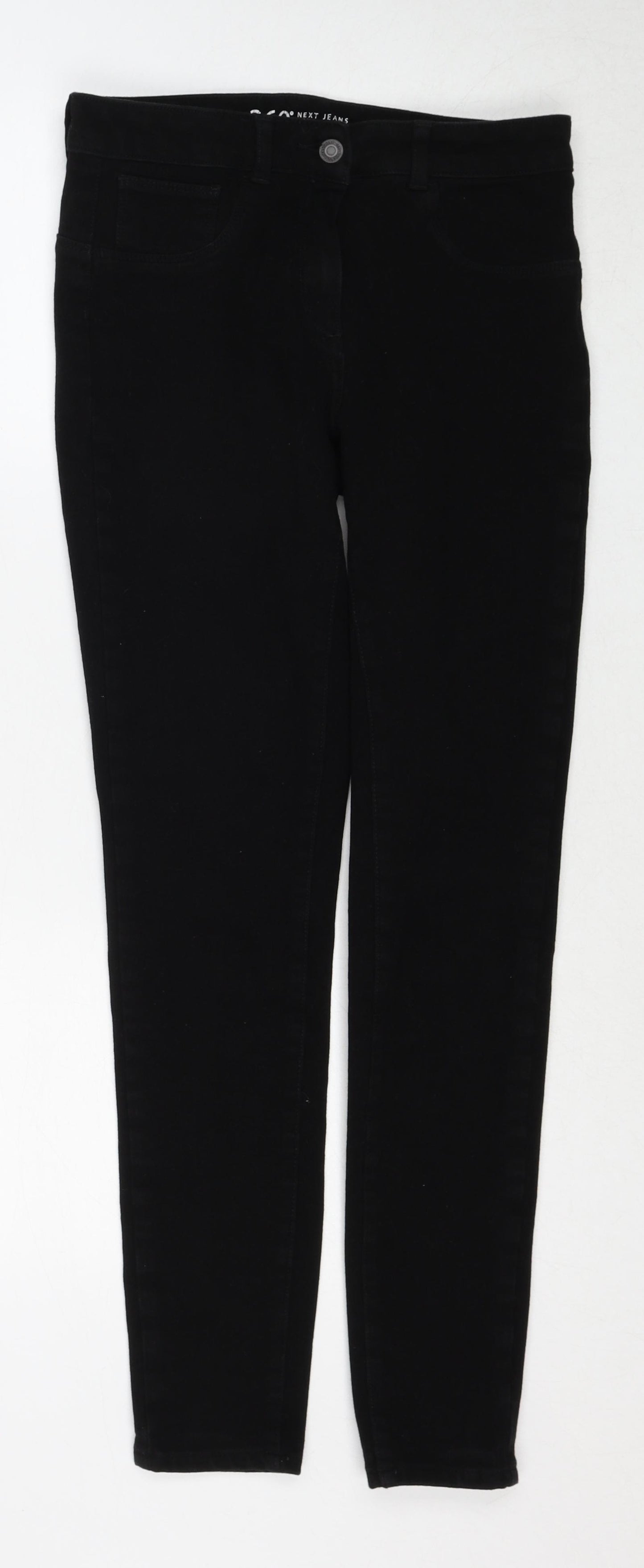 NEXT Womens Black Cotton Skinny Jeans Size 10 Regular Zip