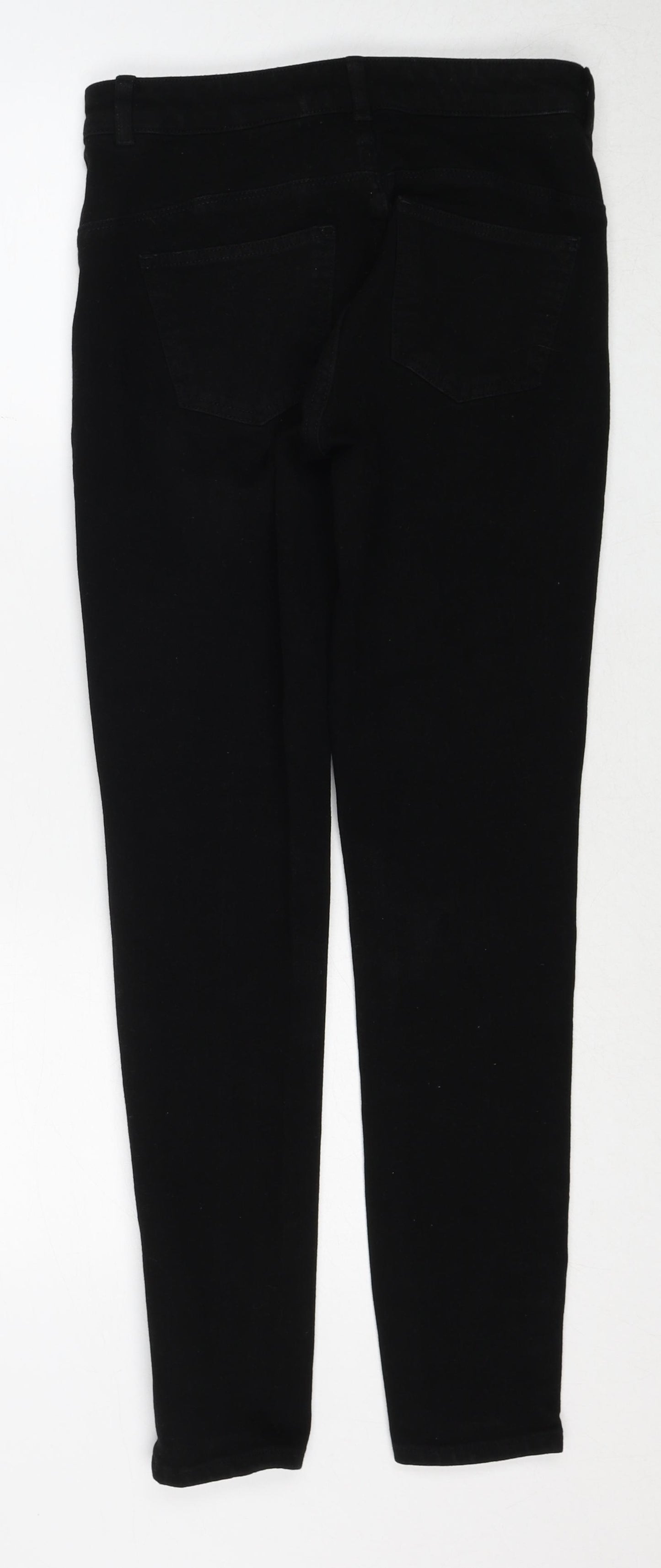 NEXT Womens Black Cotton Skinny Jeans Size 10 Regular Zip