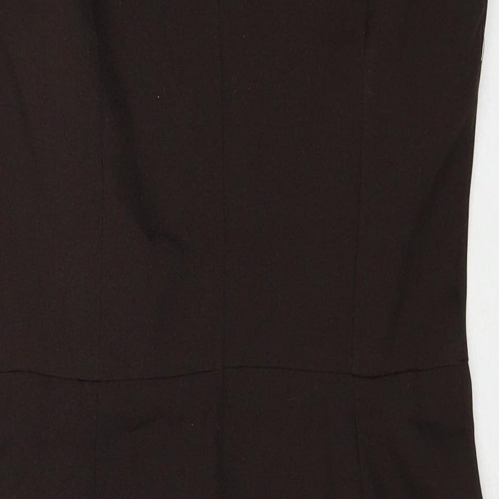 ASOS Womens Brown Polyester Shift Size 8 Cowl Neck Zip