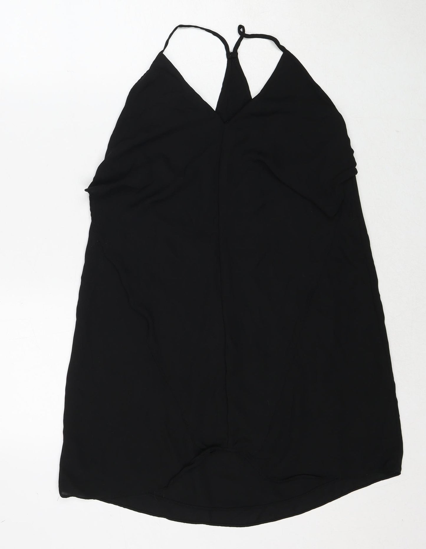 Glassons Womens Black Polyester Tank Dress Size 6 V-Neck Pullover