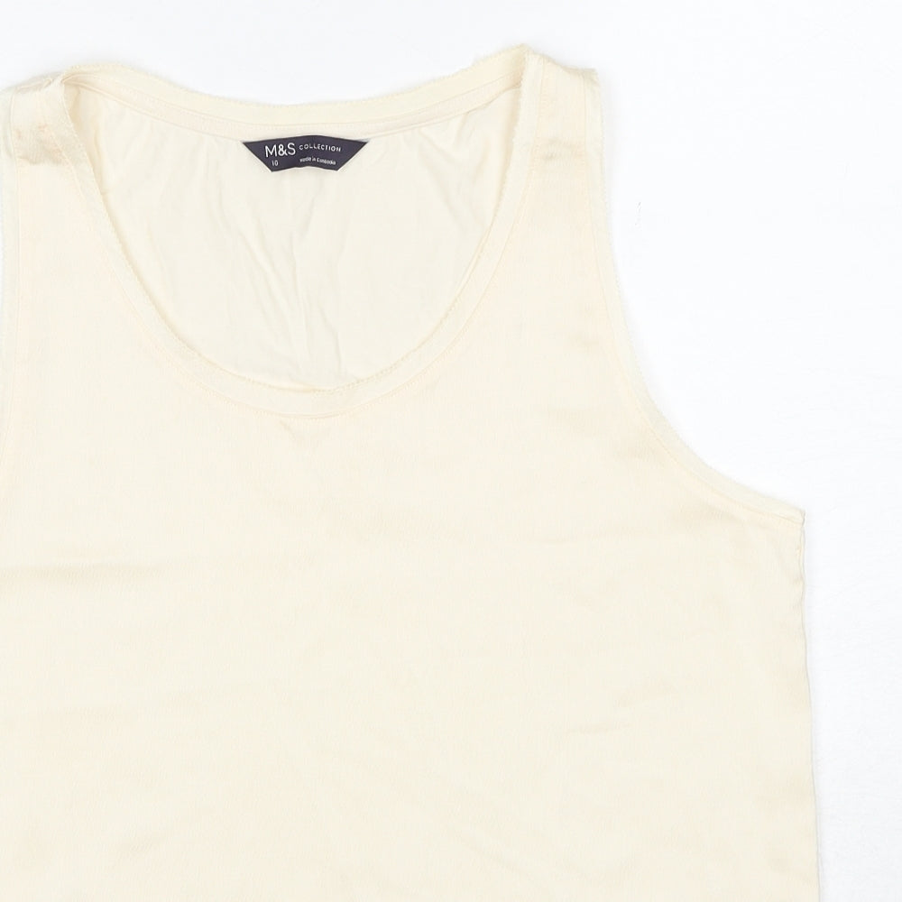 Marks and Spencer Womens Beige Polyester Camisole Tank Size 10 Round Neck