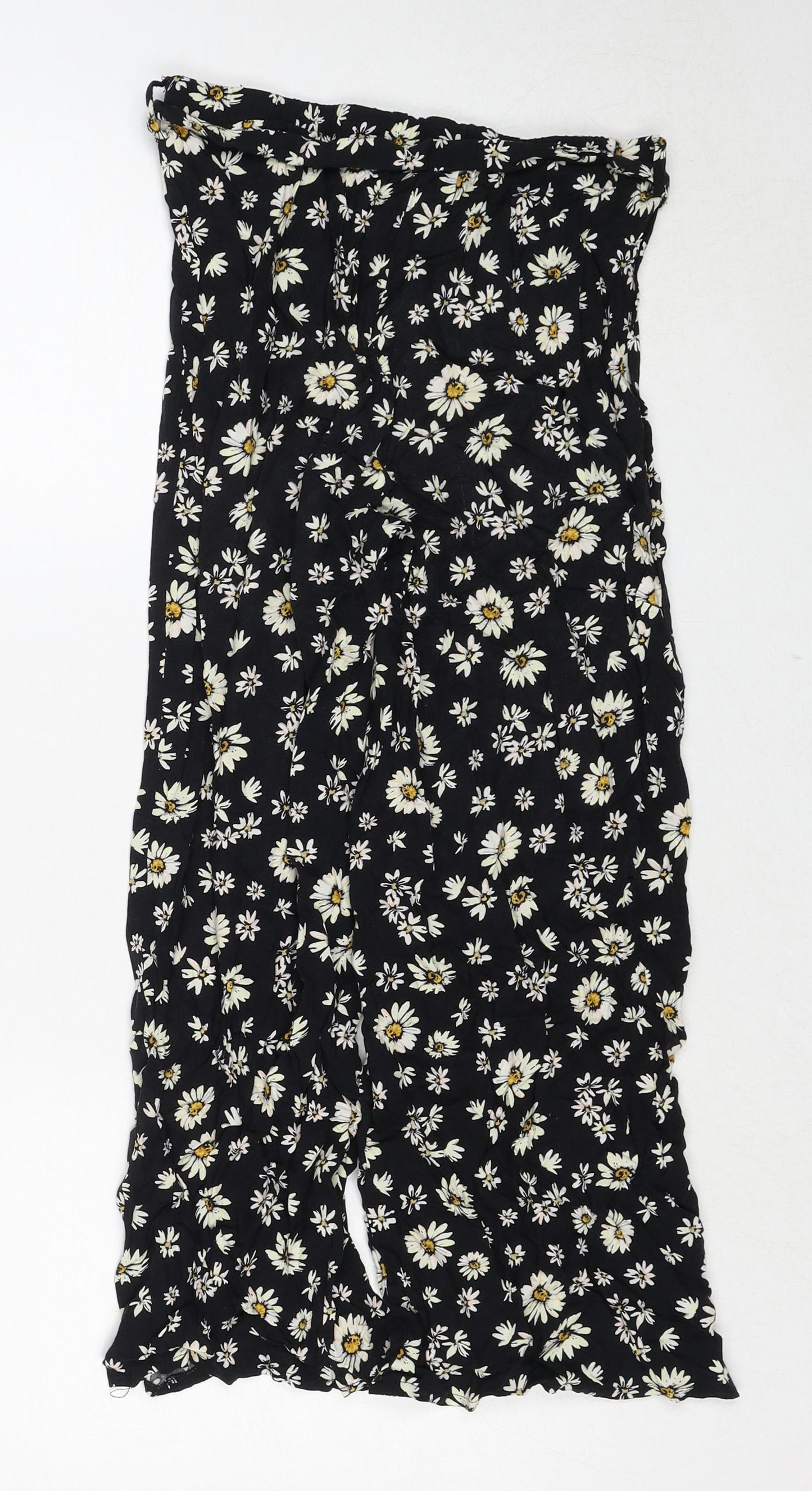 NEXT Girls Black Floral Viscose Jogger Trousers Size 14 Years Regular Pullover