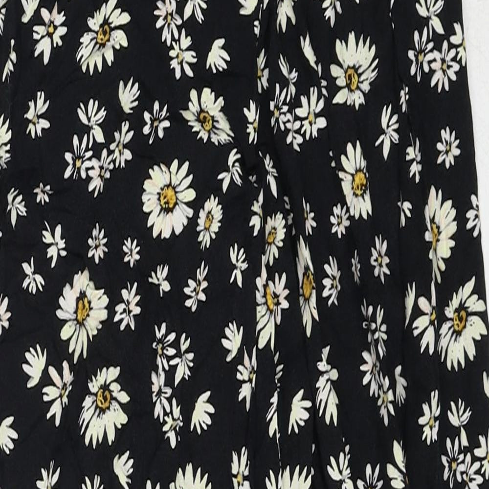 NEXT Girls Black Floral Viscose Jogger Trousers Size 14 Years Regular Pullover