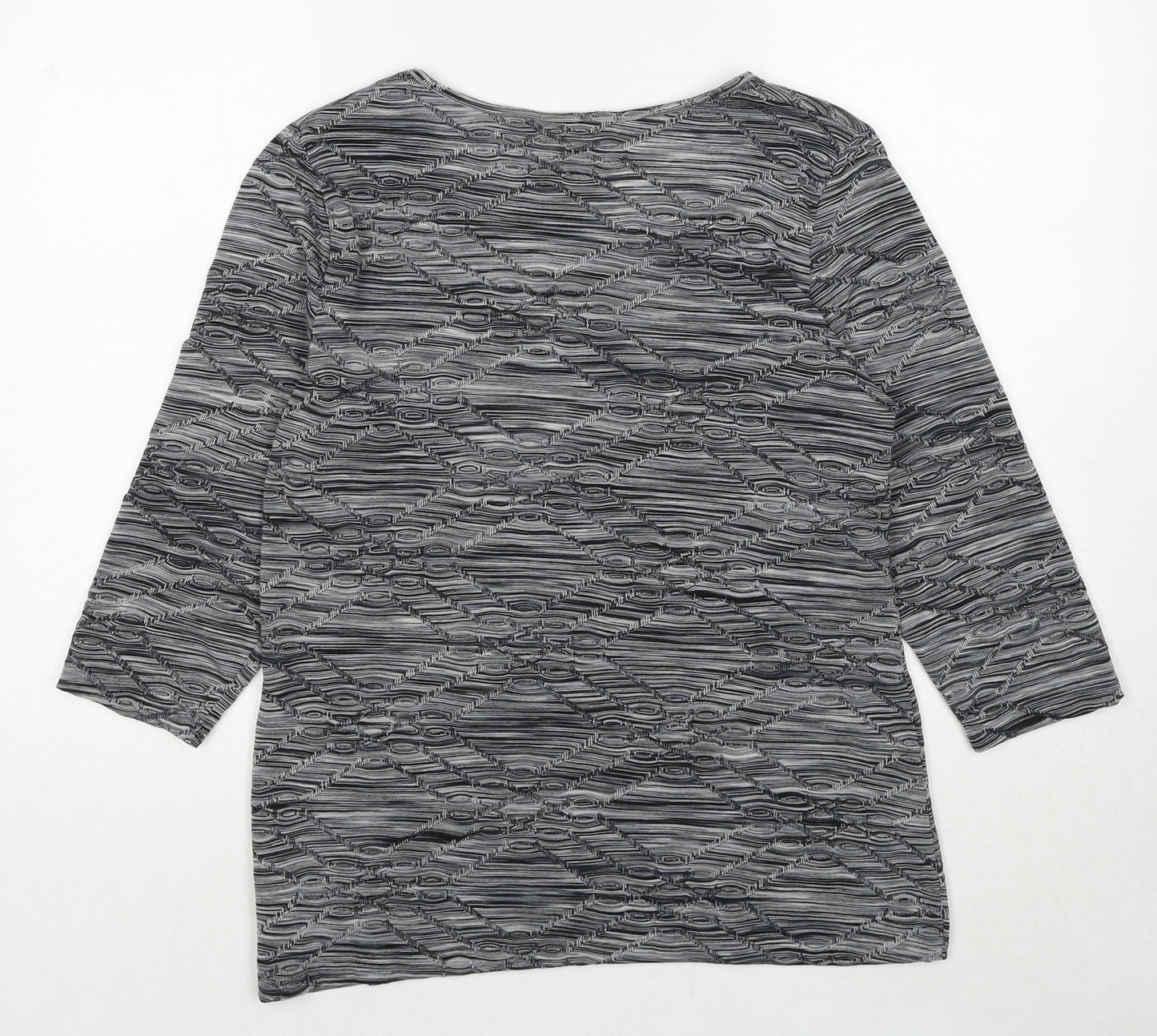 Monsoon Womens Grey Scoop Neck Polyester Pullover Jumper Size 16
