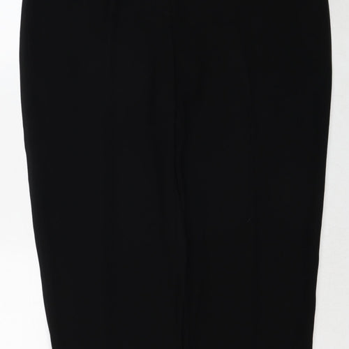 Marks and Spencer Womens Black Polyester Trousers Size 16 Regular Zip
