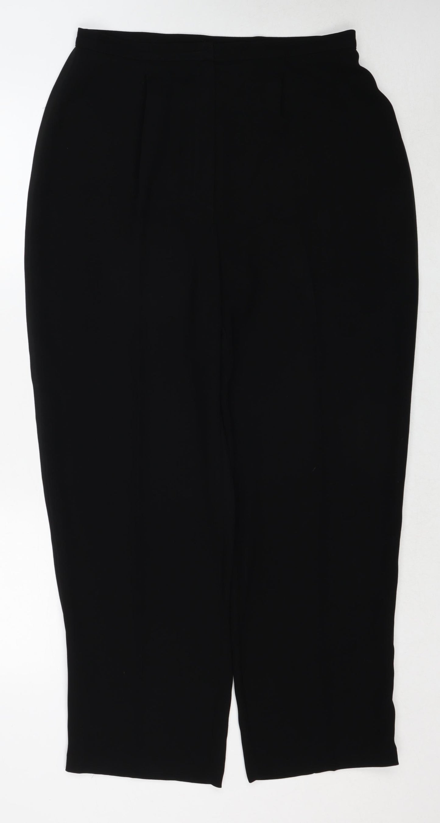 Marks and Spencer Womens Black Polyester Trousers Size 16 Regular Zip