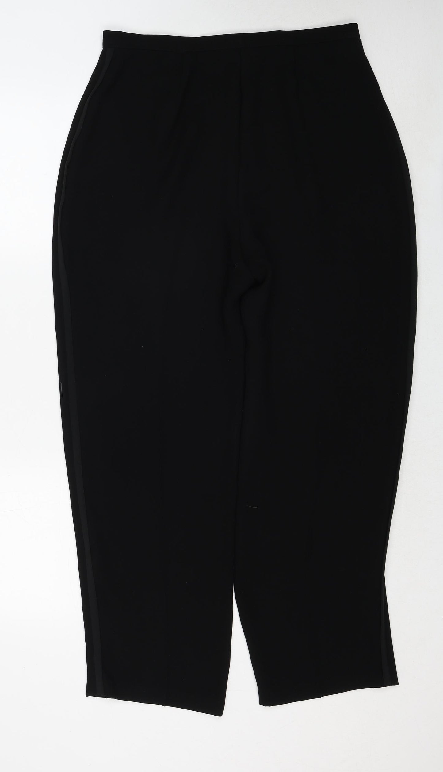 Marks and Spencer Womens Black Polyester Trousers Size 16 Regular Zip
