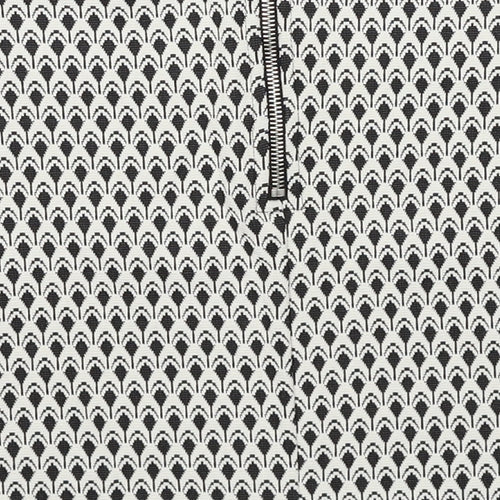 Miss Selfridge Womens White Geometric Polyester Mini Skirt Size 8 Zip