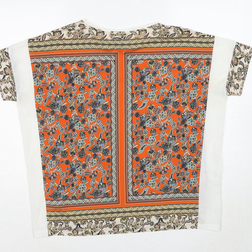 Warehouse Womens Multicoloured Geometric Polyester Basic Blouse Size 10 Round Neck
