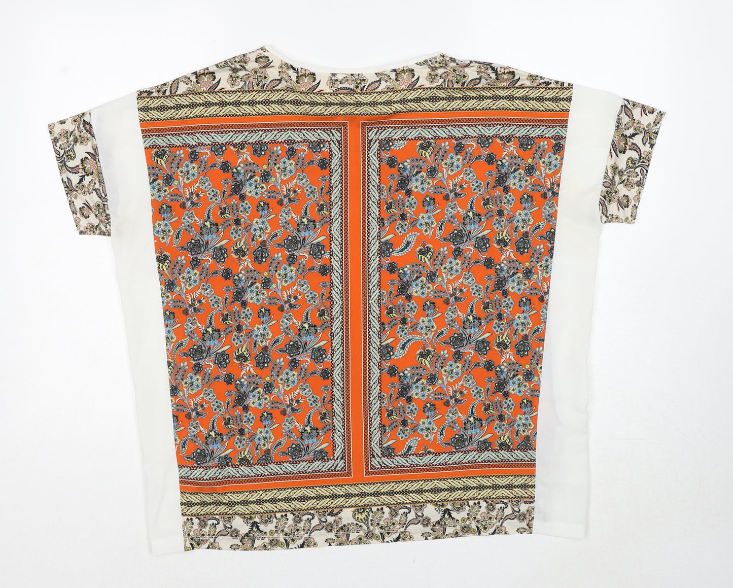 Warehouse Womens Multicoloured Geometric Polyester Basic Blouse Size 10 Round Neck