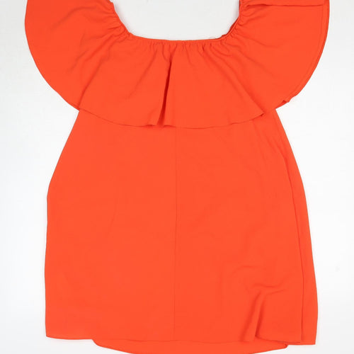 New Look Womens Red Polyester Trapeze & Swing Size 8 Round Neck Pullover