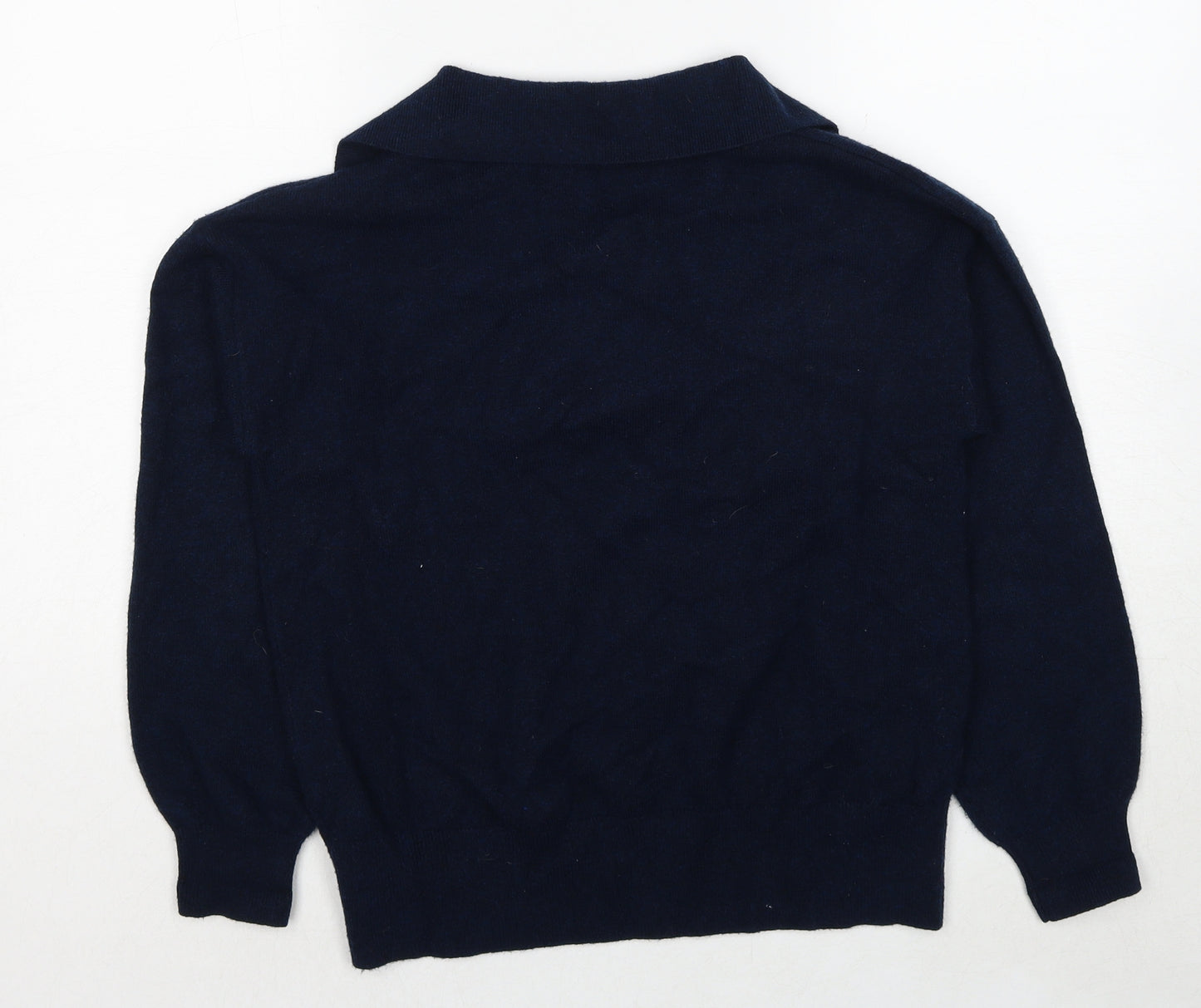 Marks and Spencer Womens Blue Collared Polyester Pullover Jumper Size S