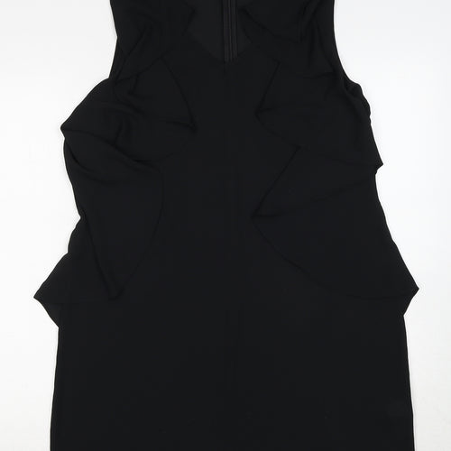 I-ner Womens Black Polyester Mini Size L Round Neck Zip