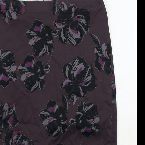 Ann Taylor Womens Brown Floral Cotton Straight & Pencil Skirt Size S Zip - Label size 2