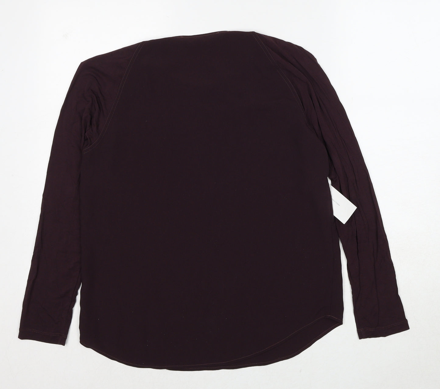 French Connection Womens Brown Viscose Basic Blouse Size 8 Round Neck