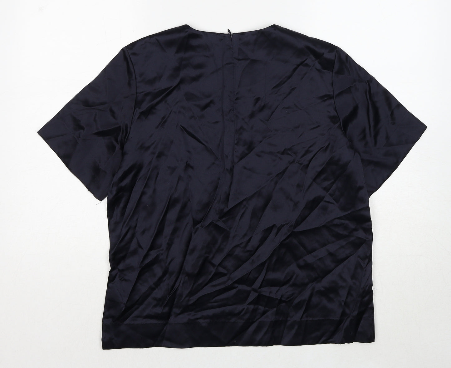 COS Womens Blue Lyocell Basic Blouse Size 12 Round Neck