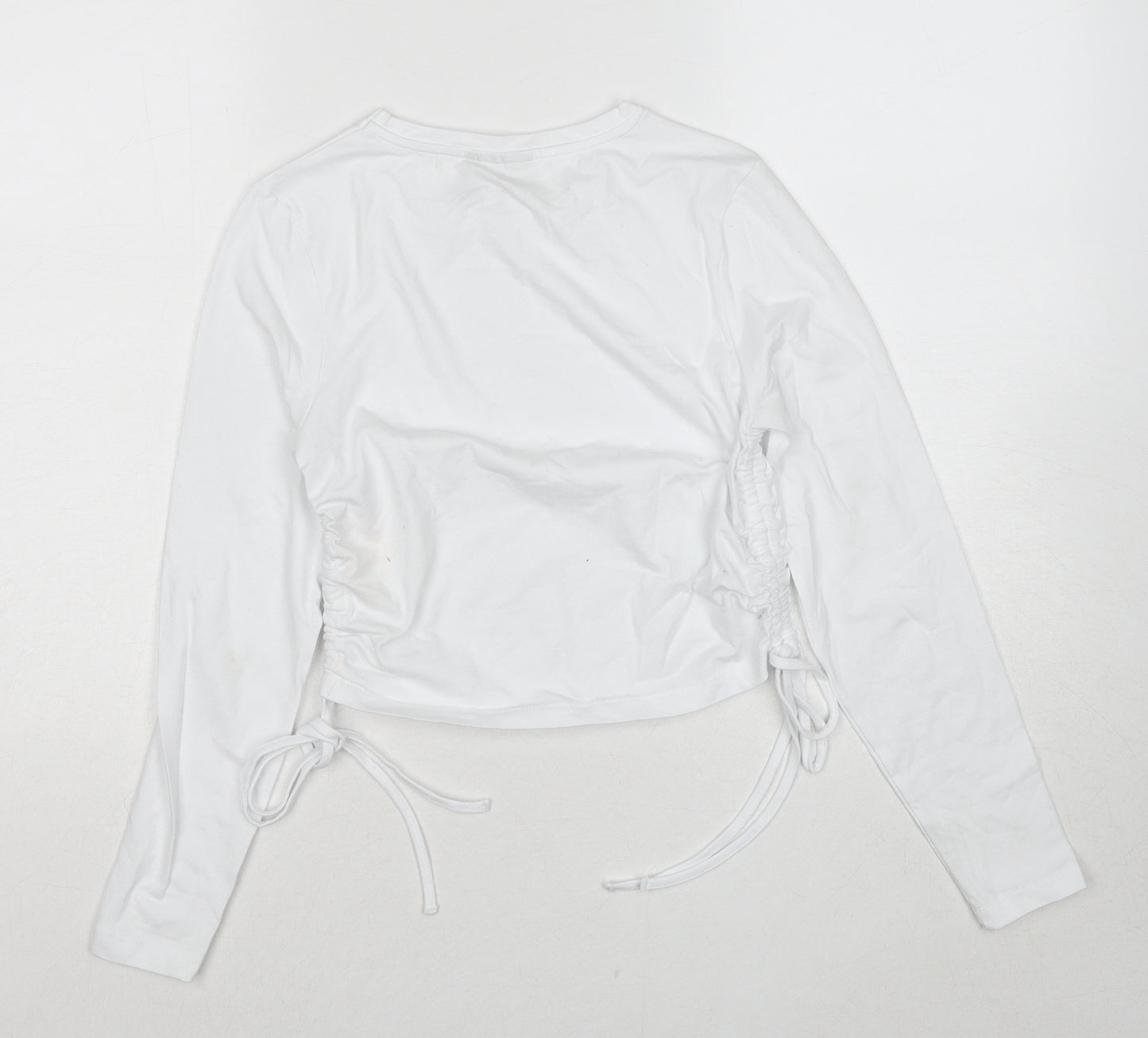 ASOS Womens White Cotton Basic Blouse Size 8 Round Neck