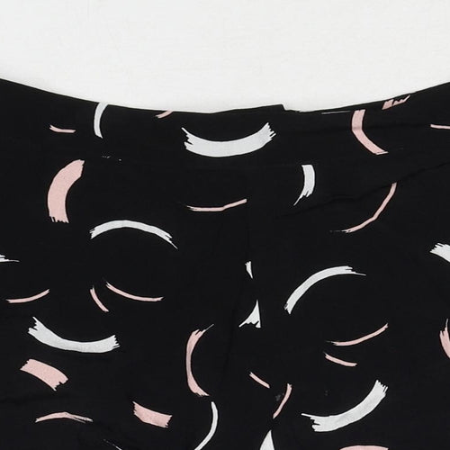 Glassons Womens Black Geometric Viscose Basic Shorts Size 6 Regular Zip